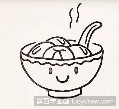 一碗汤圆怎么画可爱?