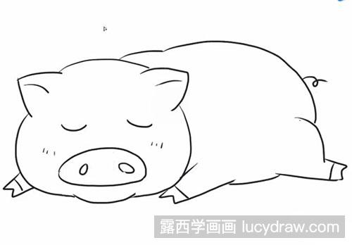 怎么绘制简笔画睡觉的小猪