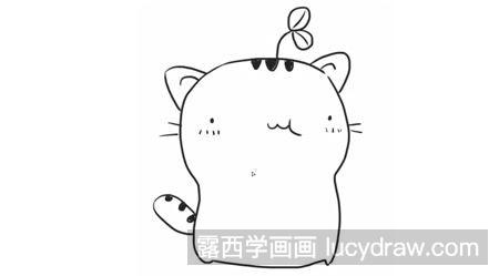 怎么绘制简笔画吃西瓜的小猫