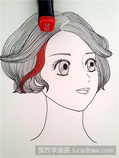 插画教程：教你画红发女孩