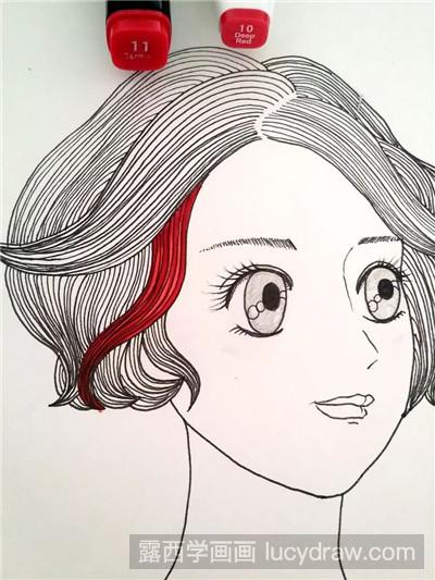 插画教程：教你画红发女孩