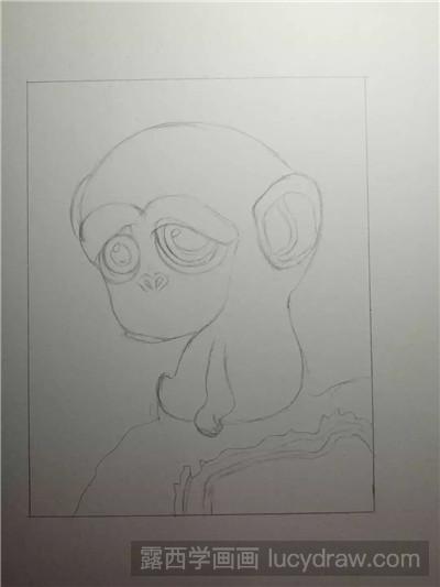 彩铅画教程：教你画委屈的小猴子