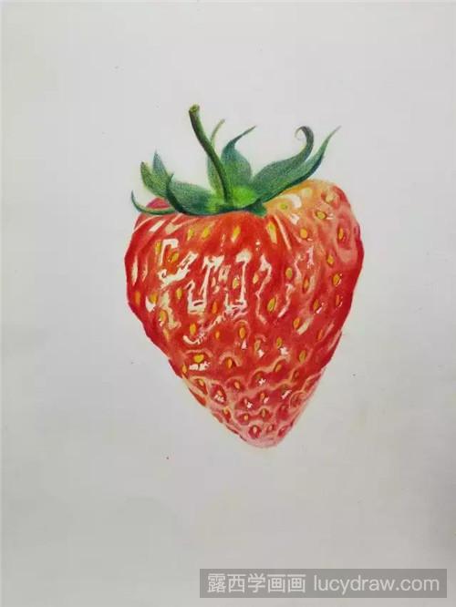 草莓水彩画教程