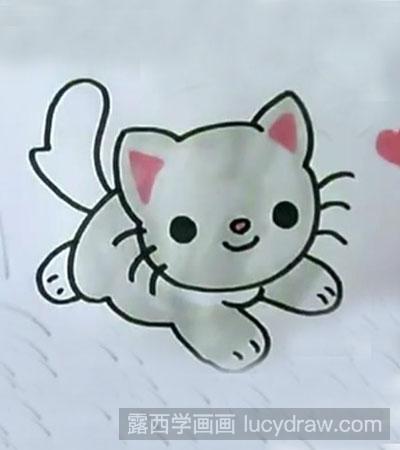 简笔画教程：怎么绘制可爱的小花猫