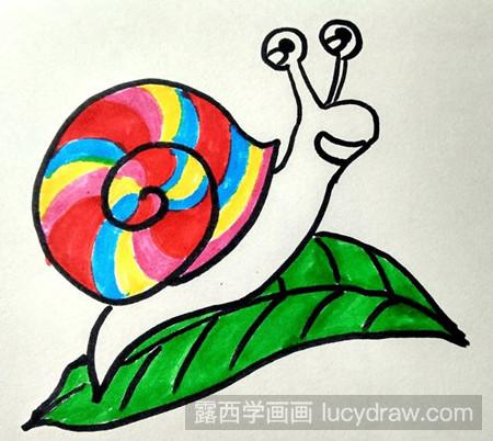 儿童画教程：教你画七彩蜗牛