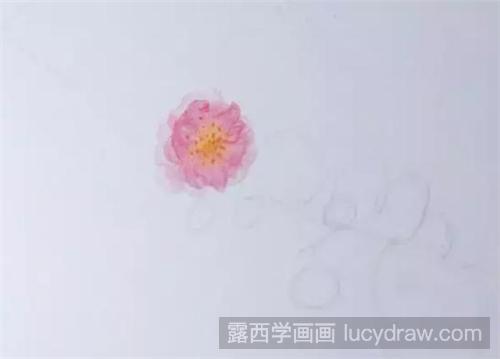 一枝红杏彩铅画教程