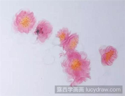 一枝红杏彩铅画教程