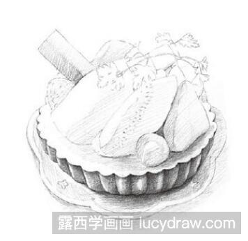 水果奶油蛋糕素描教程