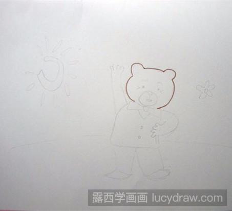 教你画锻炼身体的小熊