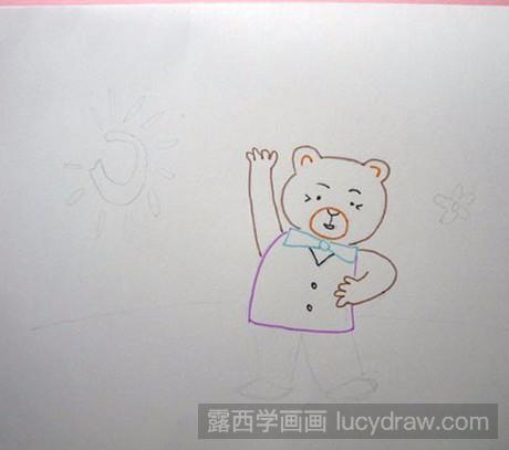 教你画锻炼身体的小熊