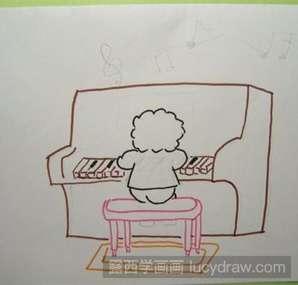 小小钢琴家简笔画图片