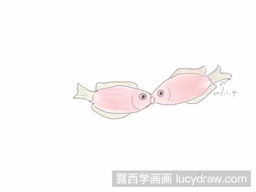 接吻鱼简笔画教程