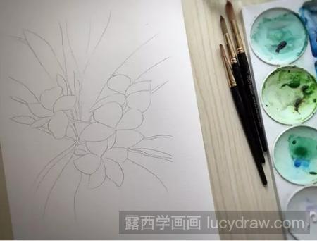 鸡蛋花的水彩画步骤