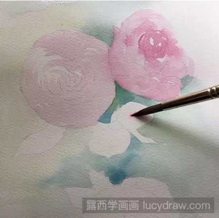 蔷薇花的水彩绘画步骤