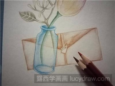 彩铅画教程：教你画瓶花