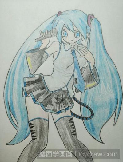 儿童画教程：教你画初音未来