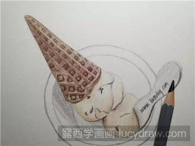 彩铅画教程：教你画甜筒冰淇淋