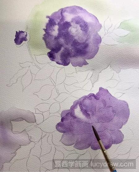 紫色月季花怎么画