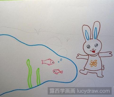 教你画看鱼的小兔子