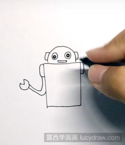 儿童画教程：教你画机器人     