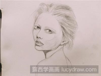 素描教程：教你画回眸女子