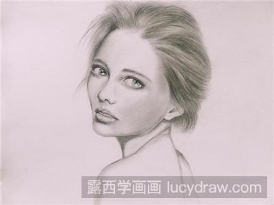 素描教程：教你画回眸女子