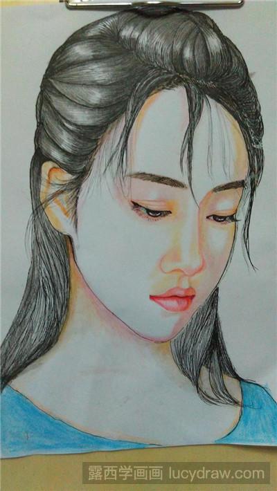 彩铅画教程：教你画少女