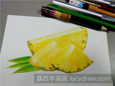 彩铅画教程：教你画菠萝