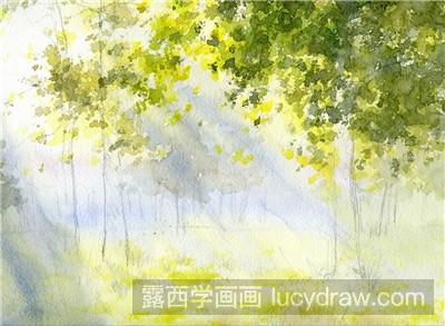 水彩画教程：教你画阳光森林
