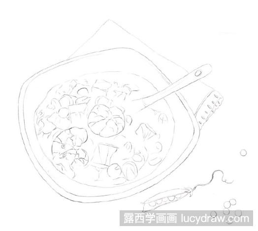 彩铅画教程：怎么画三鲜豆腐羹