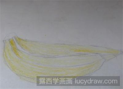 儿童画教程：用油画棒画根香蕉