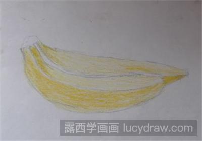 儿童画教程：用油画棒画根香蕉