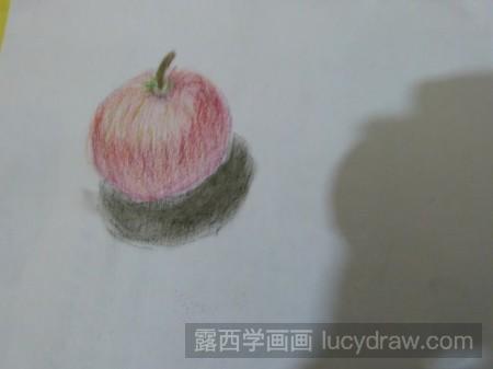 教你用油画棒画苹果