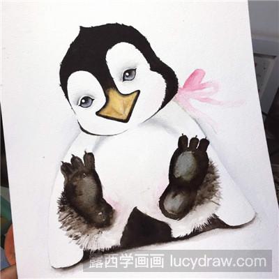 水彩画教程：教你画呆萌的企鹅