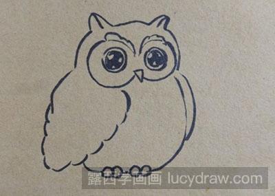 怎么画儿童画猫头鹰教程