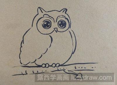 怎么画儿童画猫头鹰教程