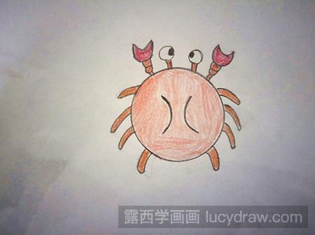 儿童画螃蟹怎么画