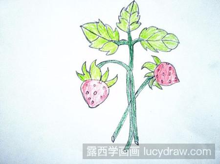 儿童画草莓怎么画