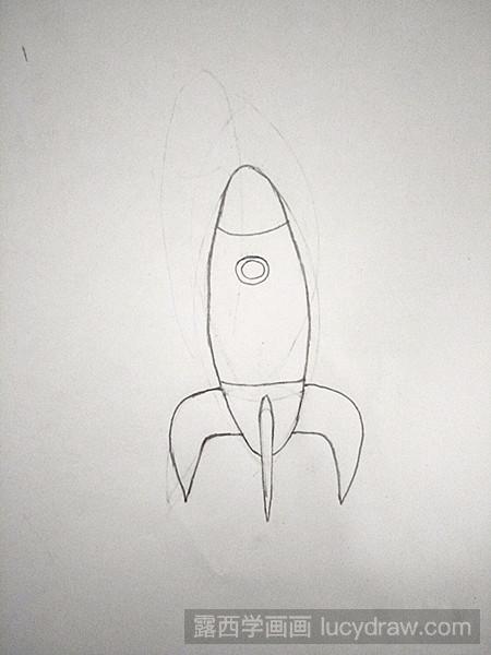 一笔画火箭图片