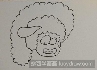 儿童画教程：怎么画一头摔跤的小羊