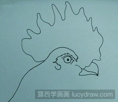 儿童画教程：教你画一只大公鸡