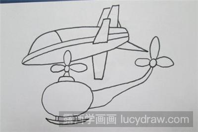 儿童画教程：用油画棒画飞机
