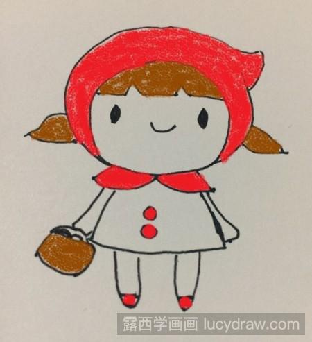 儿童画小红帽怎么画