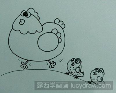 简笔画教程：教你画母鸡和小鸡