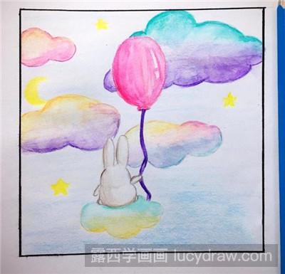 彩铅画教程：教你画畅游星空的兔子