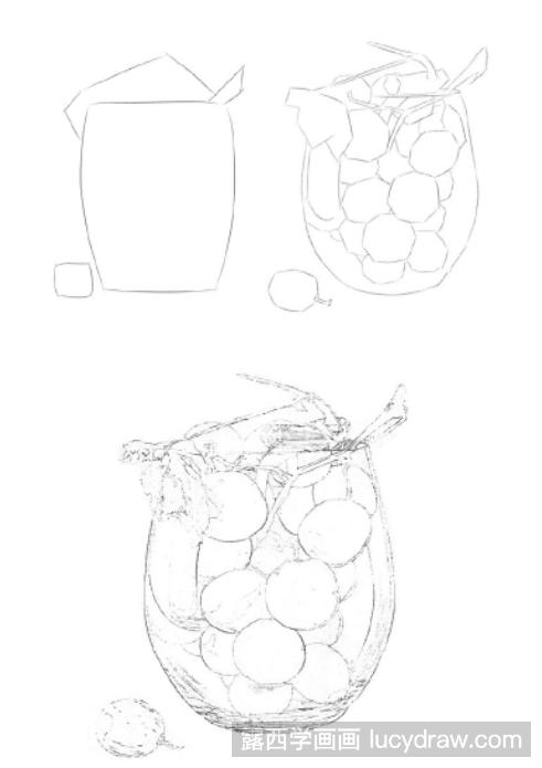 彩铅画教程：怎么画葡萄