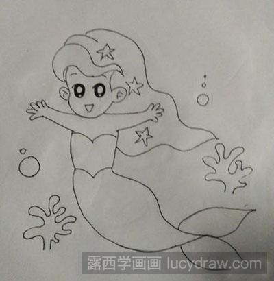 怎么画简笔画美人鱼