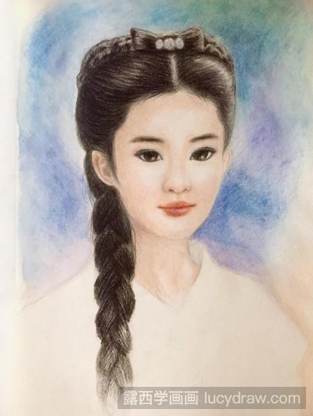 彩铅画小龙女怎么画