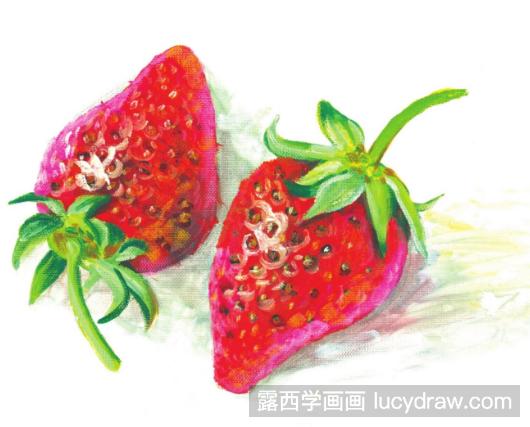 丙烯画草莓的步骤教程