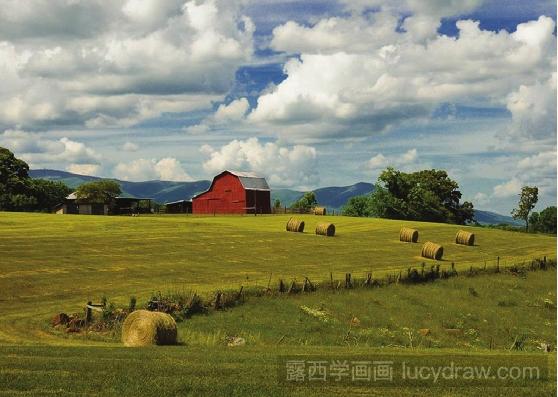 水粉风景画教程：草原的画法